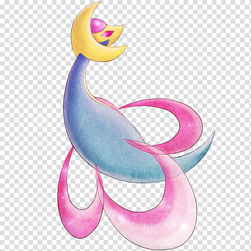 Cresselia, Pokedex collab, blue and yellow bird illustration transparent background PNG clipart