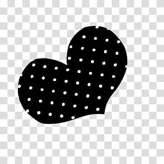 black and white polka-dot heart sticker transparent background PNG clipart