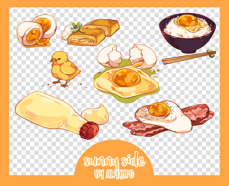Aesthetic, sunny side up egg transparent background PNG clipart