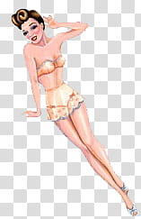  Pin Up Girls s, woman wearing yellow dress art transparent background PNG clipart
