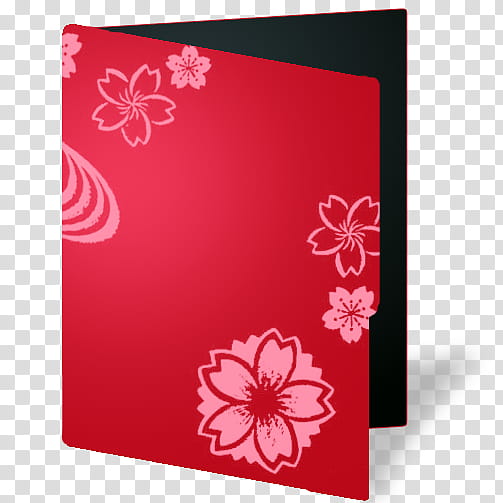 Sakura OS Icons, folder, pink and red floral folder transparent background PNG clipart