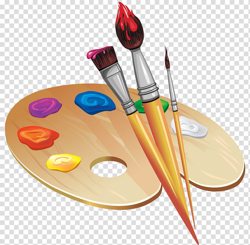 FREE, paint brush and pallet illustration transparent background PNG clipart