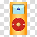 A mini of a different color, Orange iPod mini (Red Wheel) transparent background PNG clipart