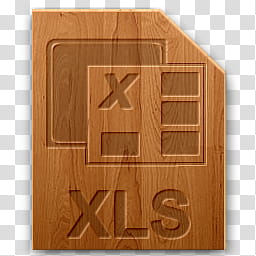Wood icons for file types, xls, XLS icon transparent background PNG clipart