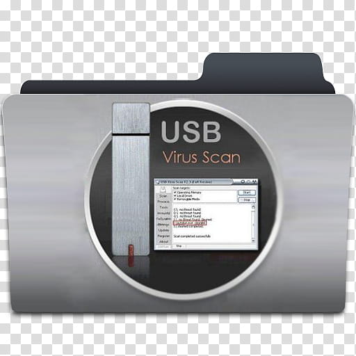 Folder ico, USB Virus Scan file icon transparent background PNG clipart