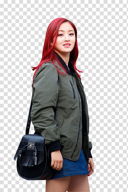 Twice Jihyo, woman wearing gray jacket transparent background PNG clipart
