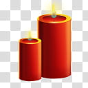 two red pillar candles transparent background PNG clipart