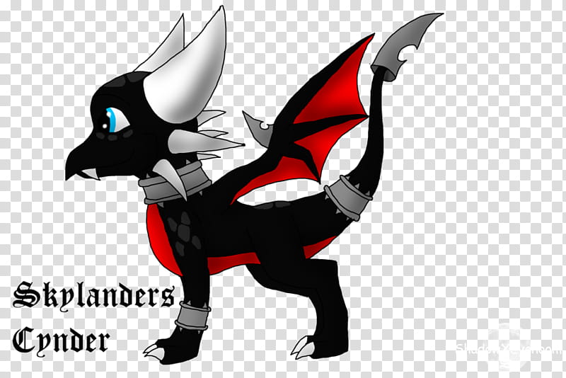 Skylanders Cynder, black and red dragon Skylanders Cynder illustration transparent background PNG clipart