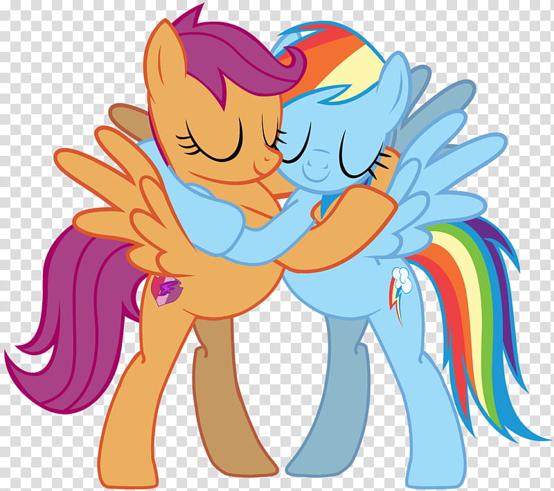 MLP Hugging, Scootaloo and Rainbow Dash transparent background PNG clipart