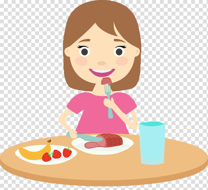 Healthy Food, Breakfast, Eating, Cartoon, Healthy Diet, Girl, Lunch, Play transparent background PNG clipart