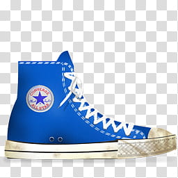 unpaired blue Converse high-top sneaker transparent background PNG clipart