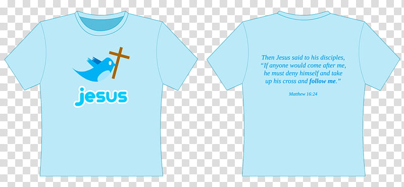Church T-Shirt Design, blue crew-neck shirt transparent background PNG clipart