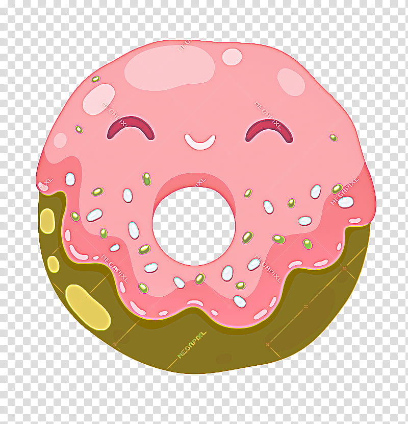 Pink, Pink M, Doughnut, Ciambella, Pastry, Baked Goods, Bagel, Polka Dot transparent background PNG clipart