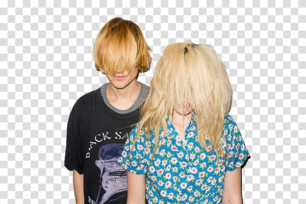 Sky Ferreira, two woman and man covered their faces using hair transparent background PNG clipart