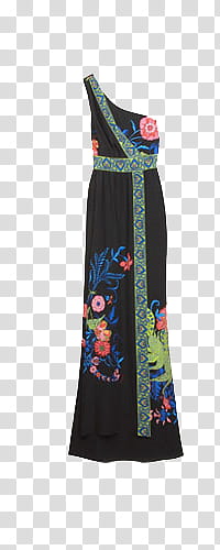 Dresses RAR, black and multicolored floral one-shoulder sleeveless dress transparent background PNG clipart