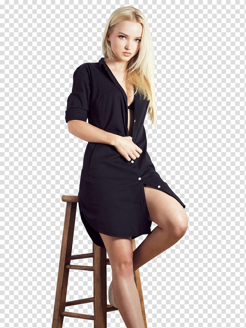 Dove Cameron, woman sitting on chair transparent background PNG clipart