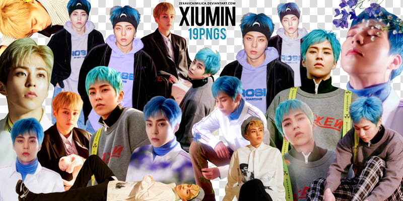 EXO CBX Xiumin Blooming Days, man sitting while looking down transparent background PNG clipart