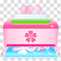 Iconos Y s, L_P, (), pink, green, and blue printer icon illustration transparent background PNG clipart