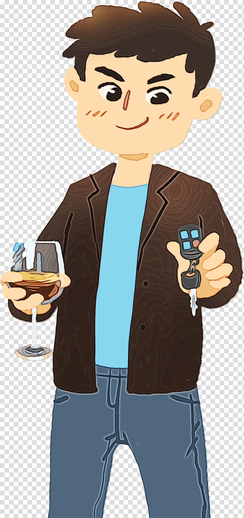 cartoon drink alcohol drinking bartender, Watercolor, Paint, Wet Ink, Cartoon transparent background PNG clipart
