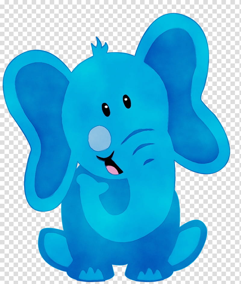 Elephant, Watercolor, Paint, Wet Ink, Cartoon, Turquoise, Animal Figure, Elephants And Mammoths transparent background PNG clipart