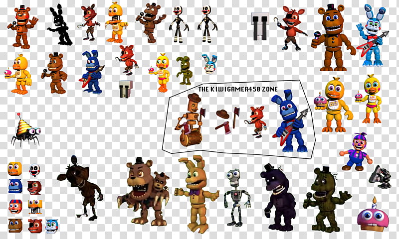 CHRISTMAS BOX GRAND FINALE FNAF World Resources, cartoon character collection transparent background PNG clipart