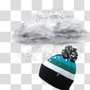 Sphere   , rainy cloud and black and teal knit bobble hat illustration transparent background PNG clipart