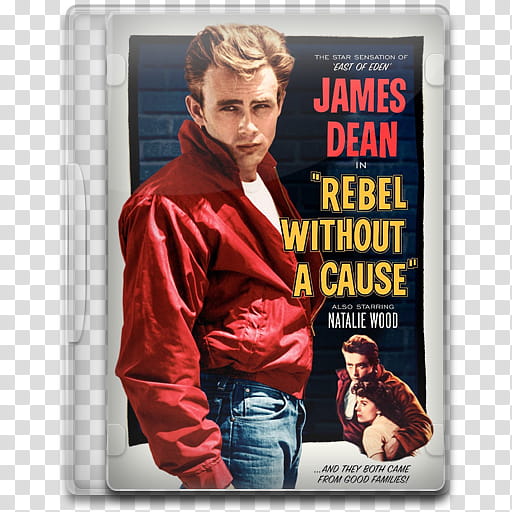 Movie Icon Mega , Rebel Without a Cause, James Dean in Rebel Without A Cause movie case transparent background PNG clipart