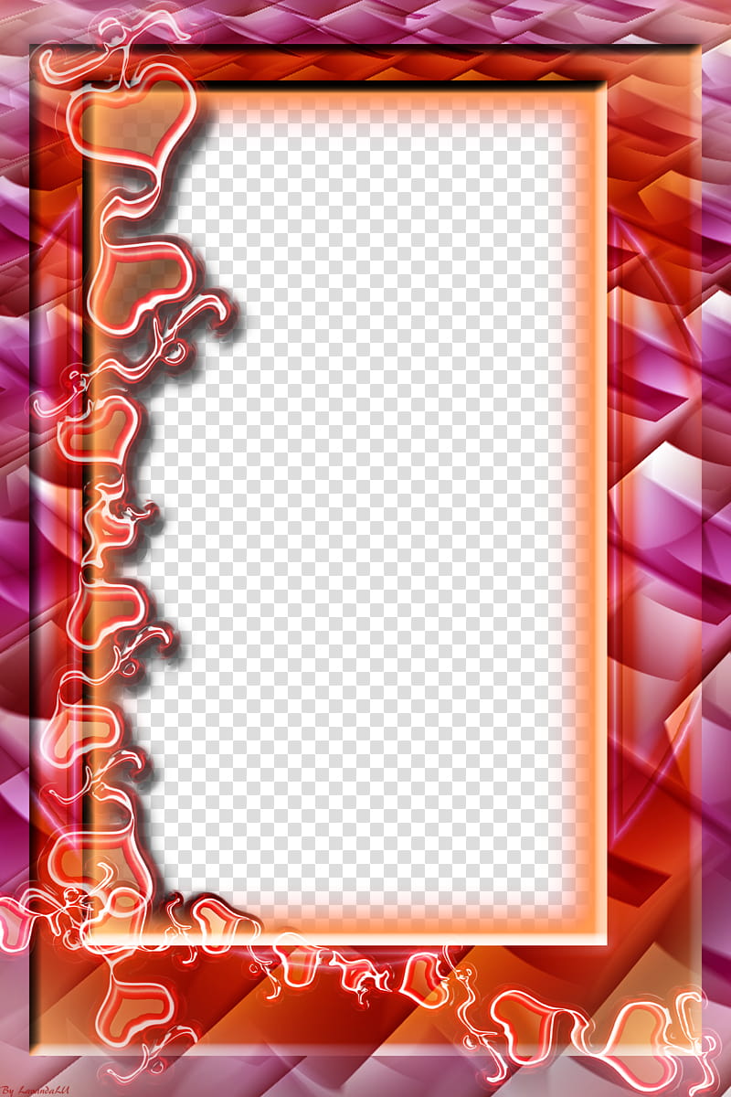 Lav frame, orange border transparent background PNG clipart