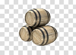 , three brown barrels transparent background PNG clipart