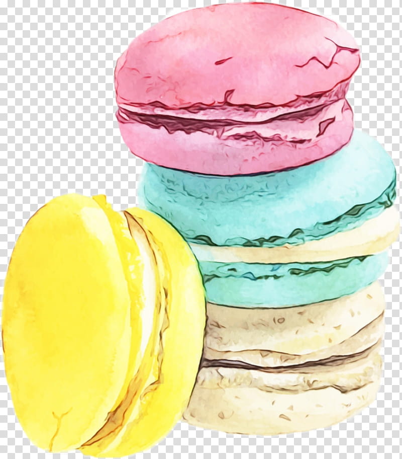 Watercolor, Paint, Wet Ink, Macaroon, Flavor, Food, Food Coloring transparent background PNG clipart
