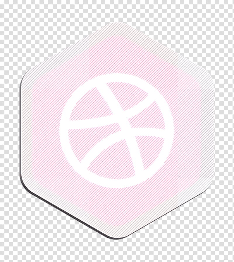 dribble icon hexagon icon logo icon, Media Icon, Polygon Icon, Social Icon, Pink, Circle, Material Property, Magenta transparent background PNG clipart