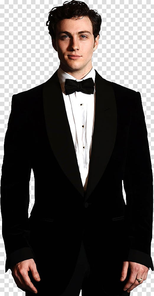 Aaron Taylor Johnson, men's black shawl lapel suit jacket transparent background PNG clipart