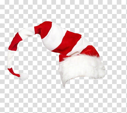Christmas, white and red striped Santa hat transparent background PNG clipart