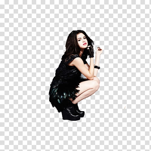 Selena Gomez, Selena Gomez in black lace dress transparent background PNG clipart