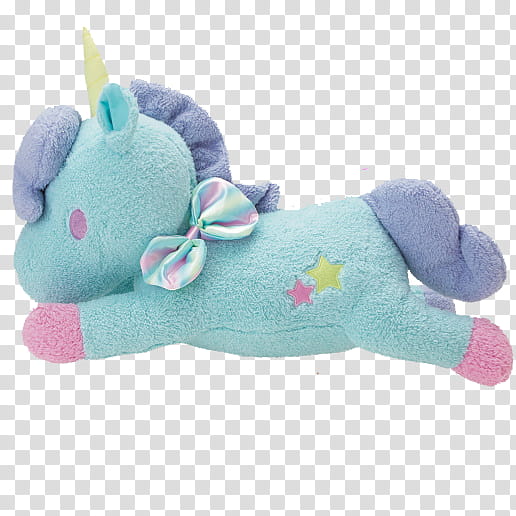 Watch, teal and pink Unicorn plush toy transparent background PNG clipart