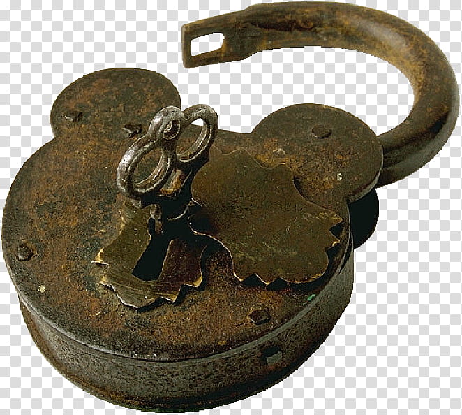Antique Lock with Key, unlocked padlock with key transparent background PNG clipart