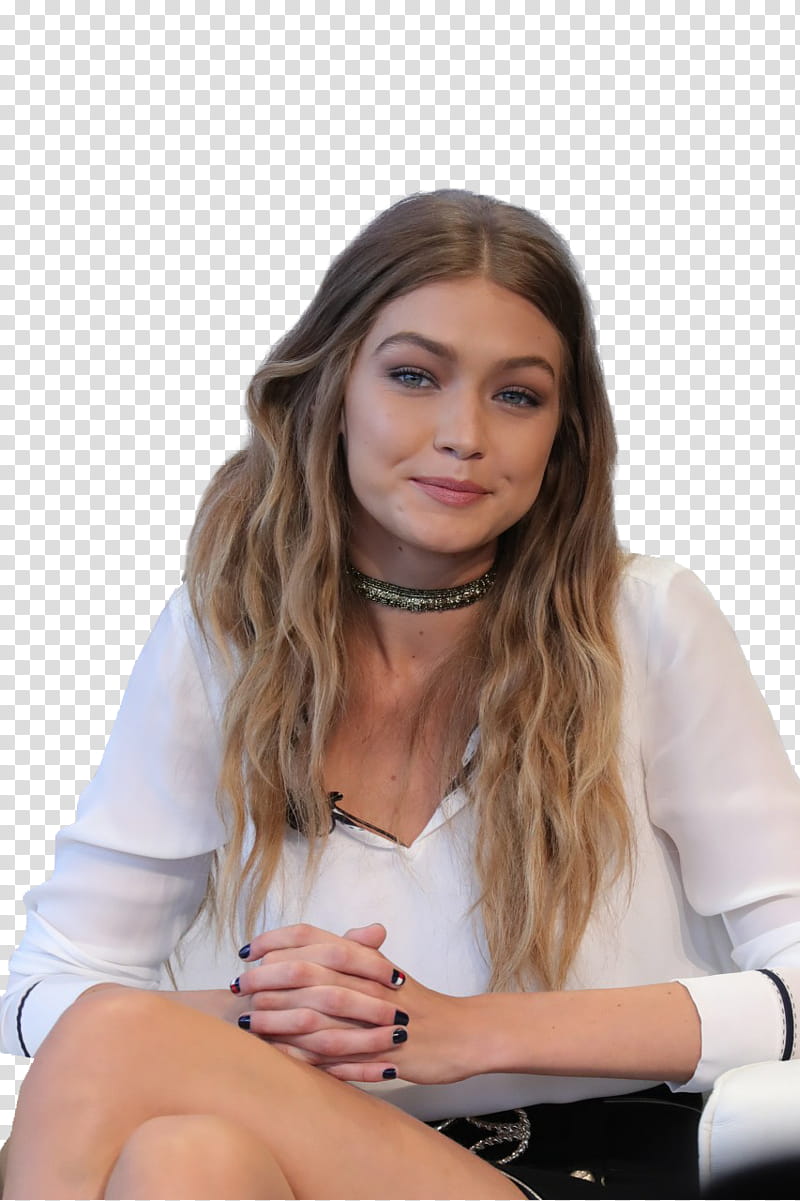 Gigi Hadid, woman crossed legs transparent background PNG clipart