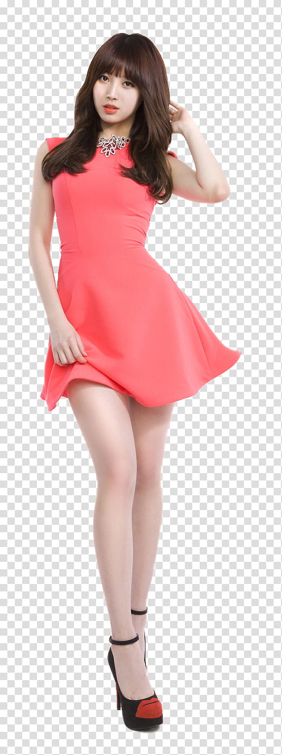 Yura Girls Day Render, woman in pink sleeveless mini dress transparent background PNG clipart