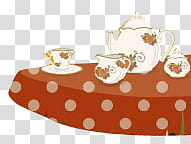 , illustration of tea set on table transparent background PNG clipart