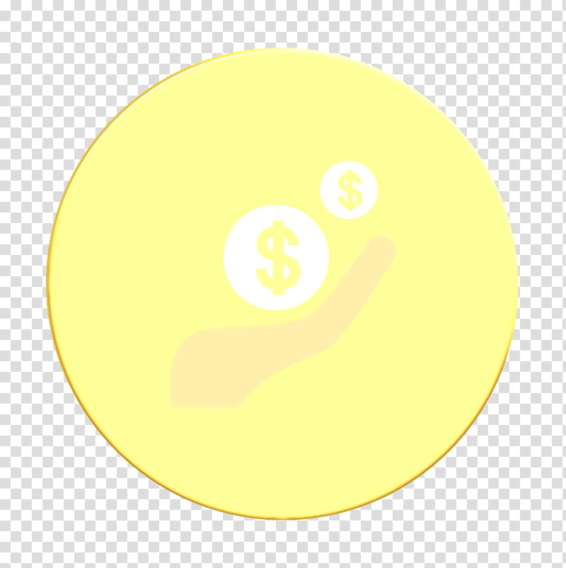 cash icon coins icon hand icon, Income Icon, Investment Icon, Money Icon, Revenue Icon, Yellow, Circle, Green transparent background PNG clipart