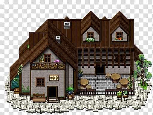 RPG Maker VX Ace Inn, brown and gray house illustration] transparent background PNG clipart