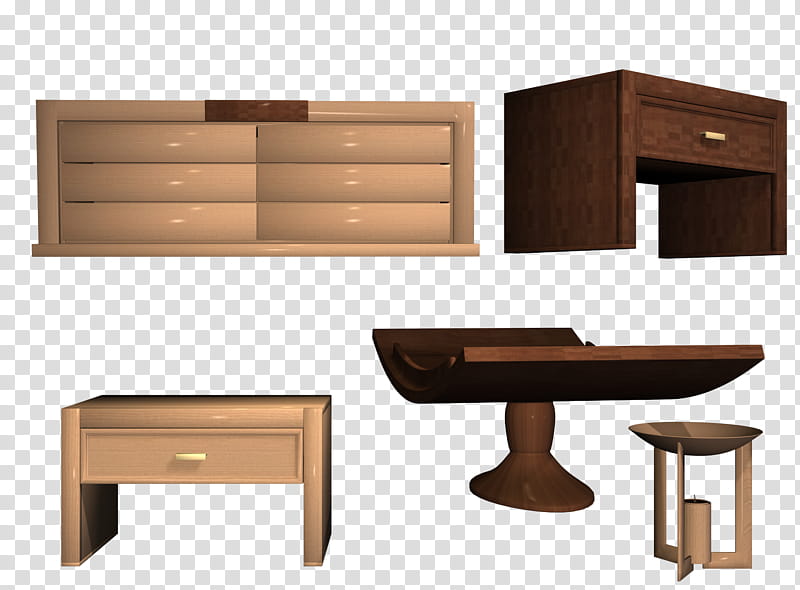 Various household items , assorted brown nightstands and dressers transparent background PNG clipart