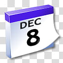 WinXP ICal, purple and white December  calendar transparent background PNG clipart