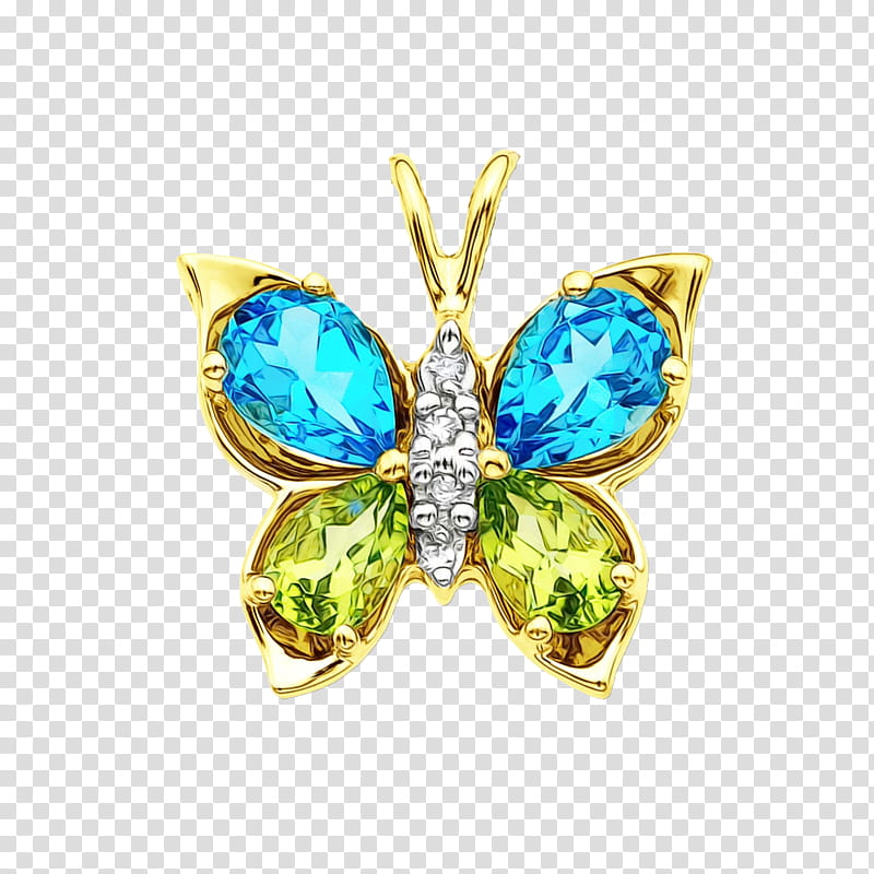 Watercolor Butterfly, Paint, Wet Ink, Turquoise, Earring, Brooch, Gemstone, Sapphire transparent background PNG clipart