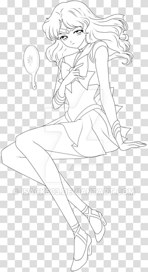 Sailor Neptune lineart transparent background PNG clipart | HiClipart