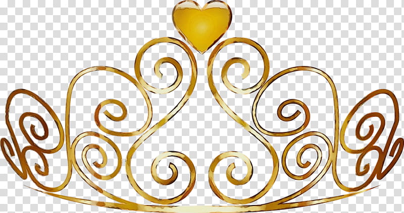 Cartoon Crown, Tiara, Princess, Yellow, Ornament transparent background PNG clipart