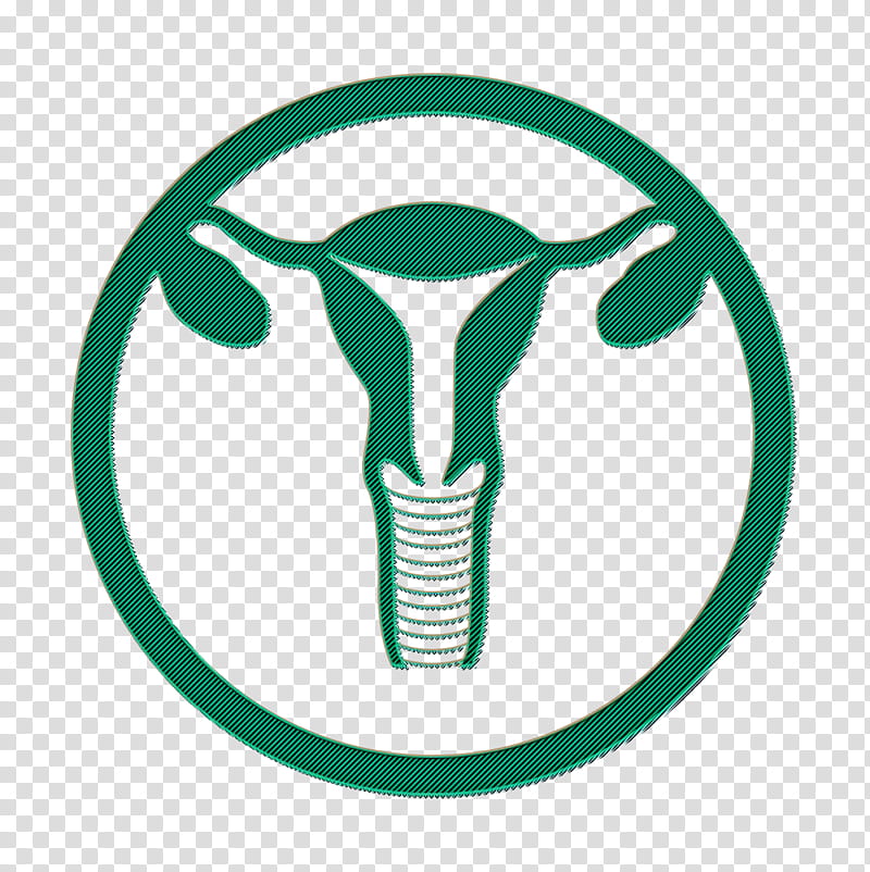 uterus icon, Green, Turquoise, Symbol, Logo, Emblem transparent background PNG clipart