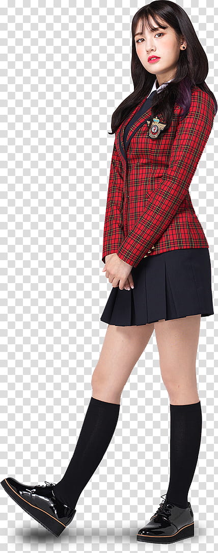 Somi Scoolooks, standing woman wearing school uniform transparent background PNG clipart