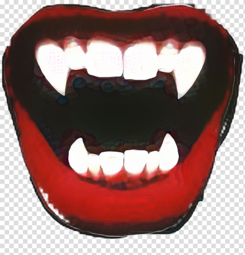 Tooth, Vampire, Fang, Dracula, Sticker, Smile, Mouth, Red transparent background PNG clipart