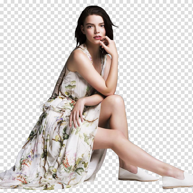 Anya Taylor Joy, women's white dress transparent background PNG clipart